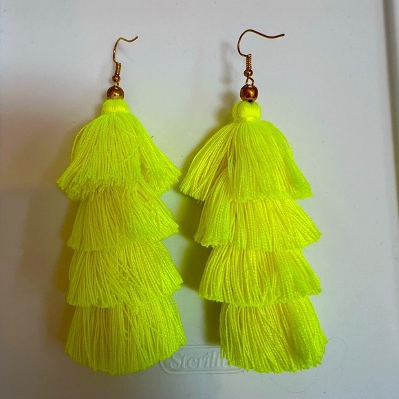 Jewelry - Neon Yellow Tassel Earrings